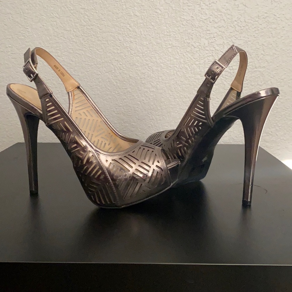 Gun metal metallic silver platforms